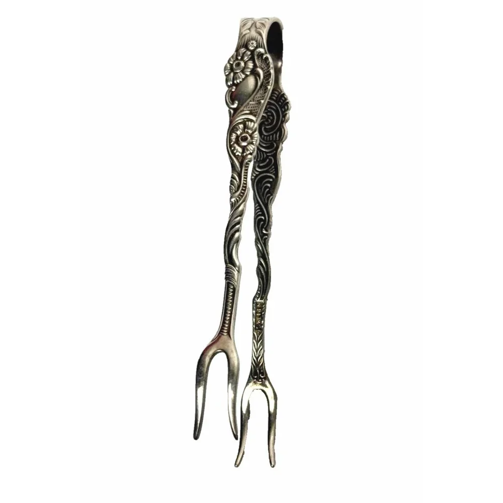 Nils Johan Sugar Tong Vintage Extra PRNS.ALP Silverplate Art Nouveau Sweden N1J4